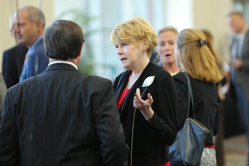 Jane Turner, Teacher Cadet Team, 2015 WhatWorksSC Award Winner, speaking with Don Gordon