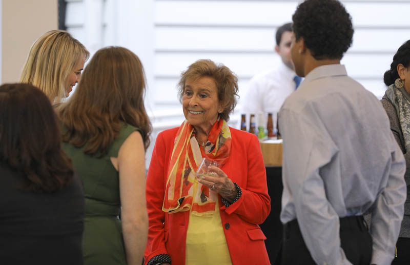 Tamsyn Oakes and Cathy Stevens speaking with Betty Farr
