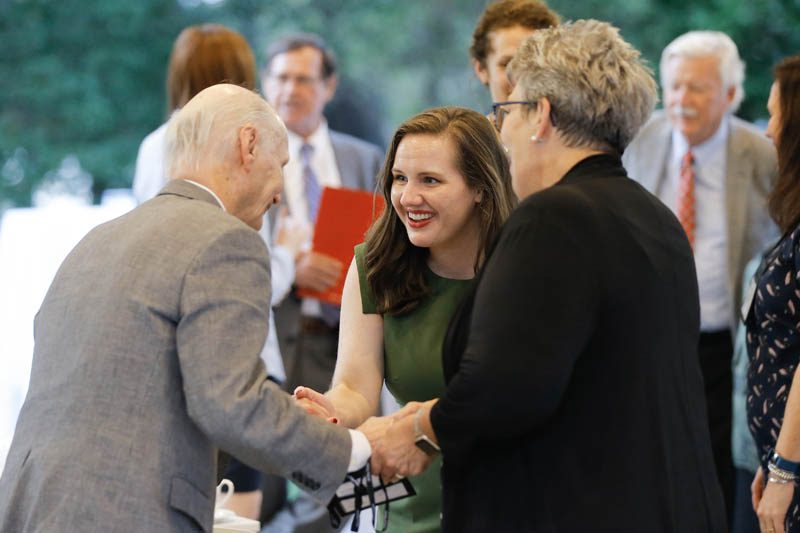 (l-r) Secretary Riley, Tamsyn Oakes and Karla Johnson