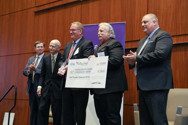Finalist Pickens County Career and Technology Center accepting their award. (l-r): Don Gordon, Secretary Riley, Ken Hitchcock, Tim Hiott and Jamie Hennessy