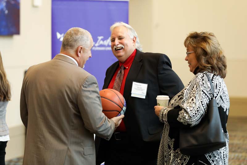 Tim Hiott, Pickens County Career and Technology Center, speaking with Danny Merck