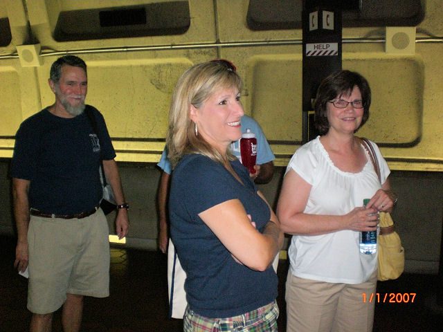 (l-r) Steve Corley,Pamela Barefoot and Kathy Howell waiting for the train