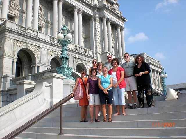 The group in front of the Library of Congress Jefferson Building
