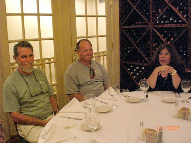 (l-r) Steve Corley, Bill Allman, Arlaana Black enjoying a meal together