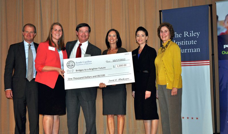 Bridges to a Brighter Future, Furman University, receiving their $1,000 award