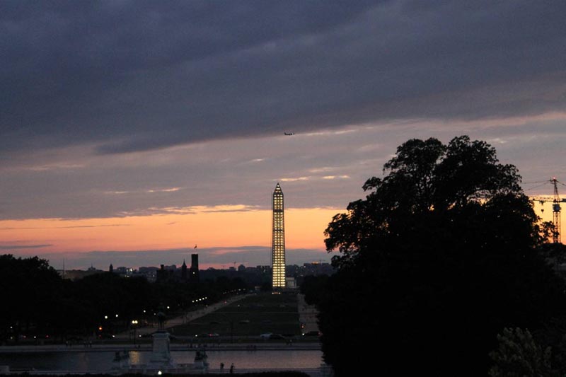 The Washington Monument in the evening
