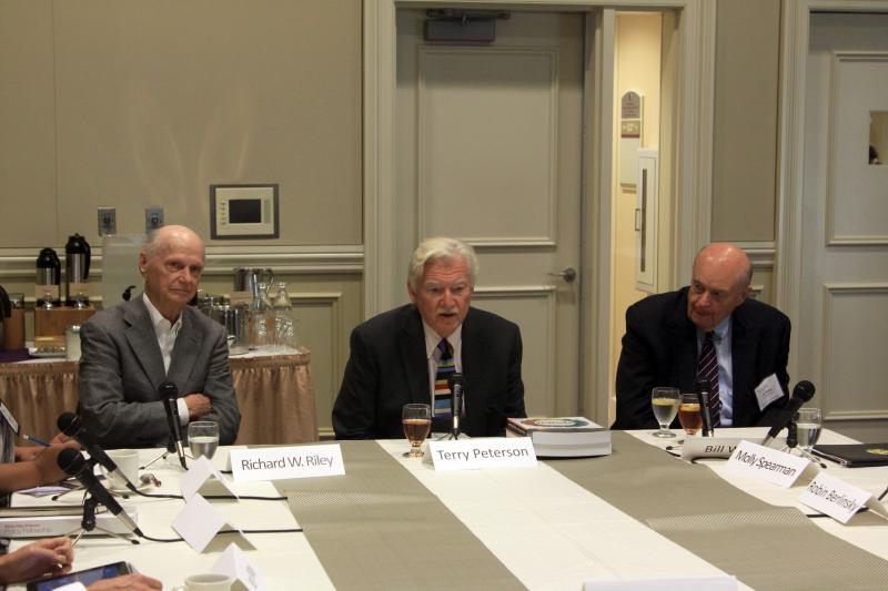 (l-r) Secretary Riley, Terry Peterson and Bill White, STEM Roundtable