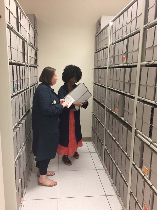 (l-r) Sara Crider and Cynthia Knotts at the National Archives