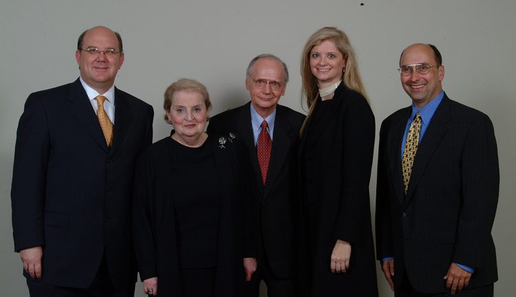 (l-r) Bill Mayville, Madeleine Albright, Secretary Riley, Janine Bousquette-Mayville and guest