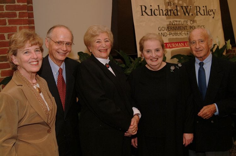 (l-r) Tunky and Secretary Riley, Trude Heller, Madeleine Albright, Max Heller