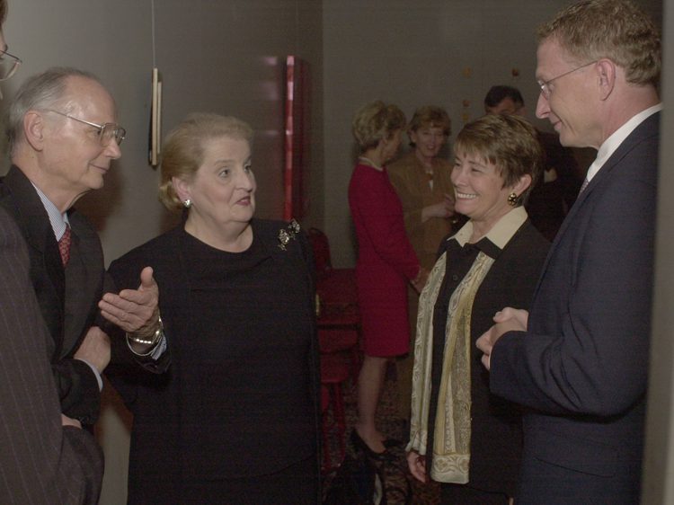 Secretary Riley, Madeleine Albright and Susan and David Shi