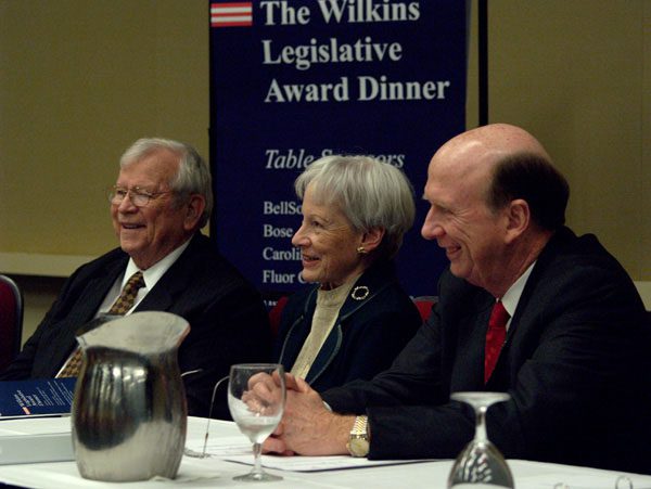(l-r) Howard Baker, Nancy Kassebaum Baker, David Wilkins at the press conference