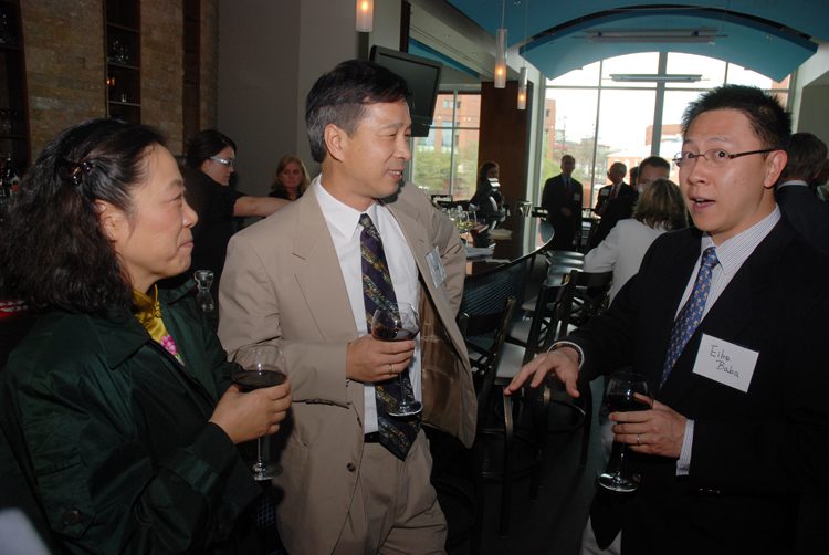 Eiho Baba with guests at the dinner held at the Lazy Goat