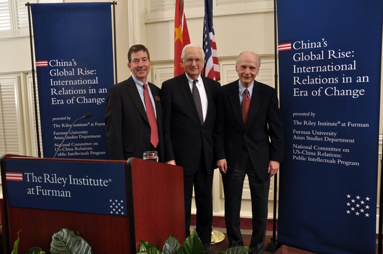 (l-r) Tom Kazee, Stapleton Roy and Secretary Riley