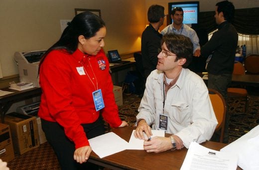 Cindy Youssef with the media