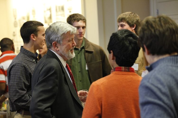 Thomas Boyatt during a student reception