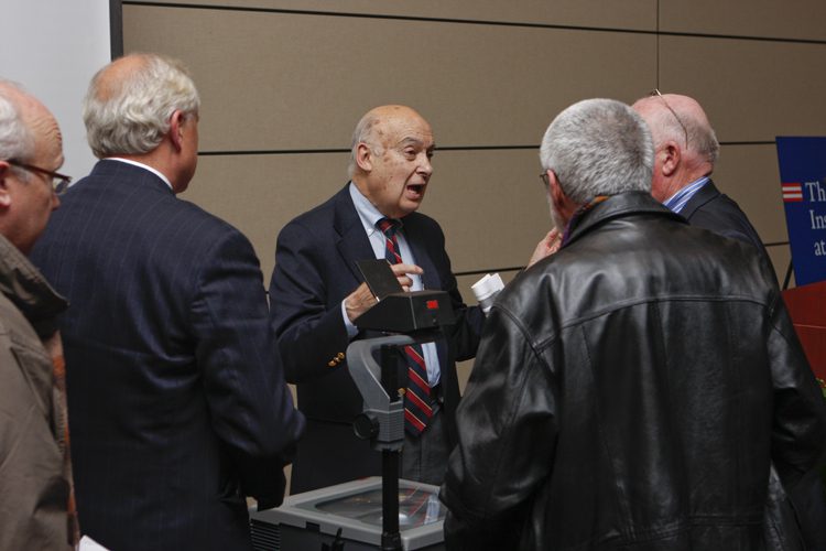 Professor Goldman with guests after the address