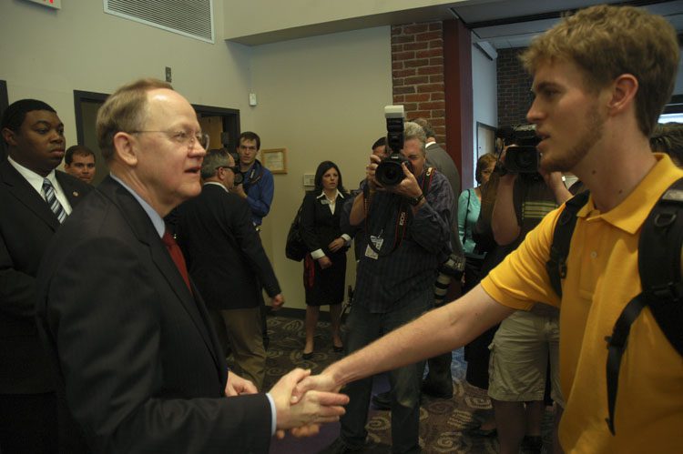 McConnell visiting with guests