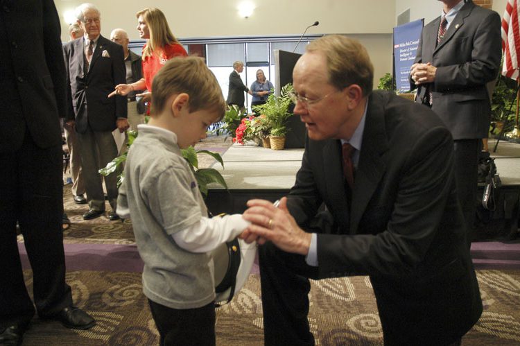 McConnell visiting with guests