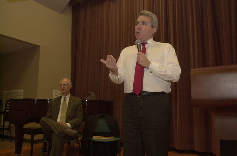 Phil Lader and Cleve Fraser, professor of Political Science at Furman