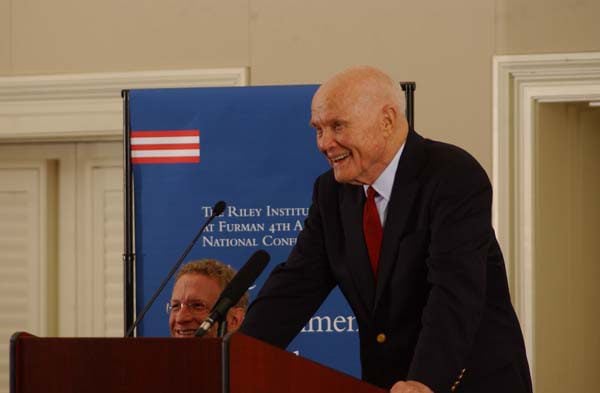 Senator Glenn and Dr. Shi