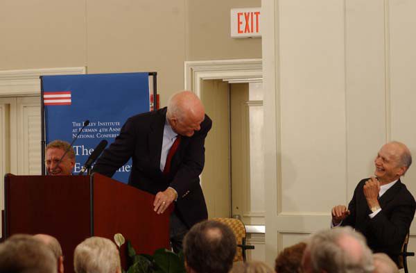 Senator Glenn delivered a serious message blended with his wittiness