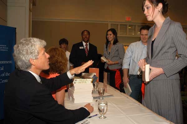Paul Roberts at the book signing that followed his address