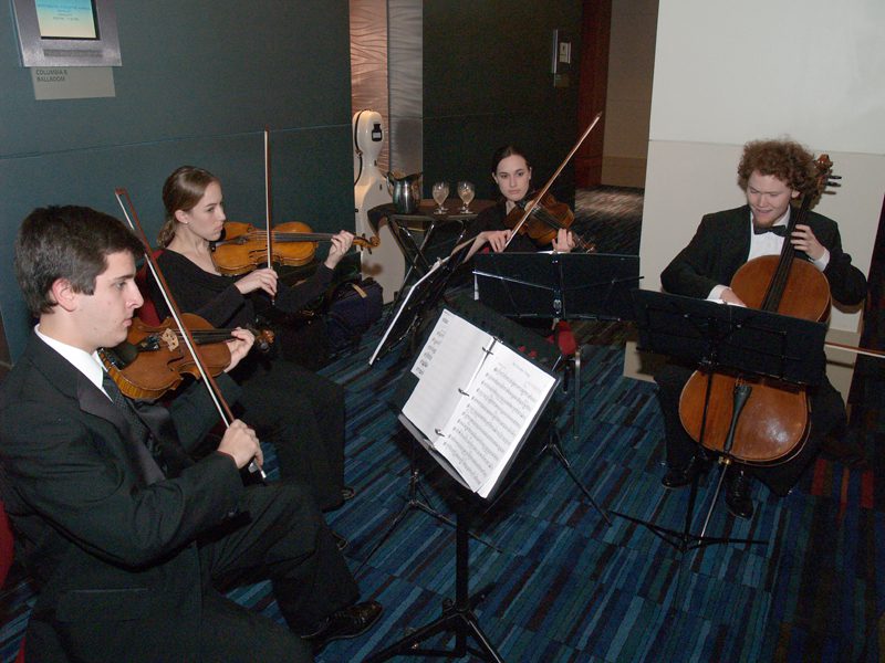 The Furman Quartet playing at the reception