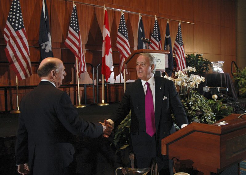 Ambassador David Wilkins and Prime Minister Brian Mulroney