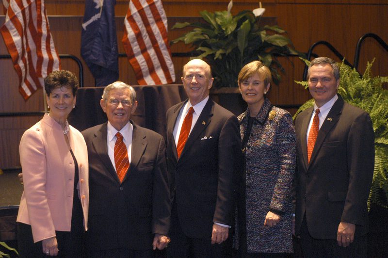 Paula Harper Bethea, Senator Hugh Leatherman, Ambassador David Wilkins, Minor Mickel Shaw, and Speaker of the House Bobby Harrell