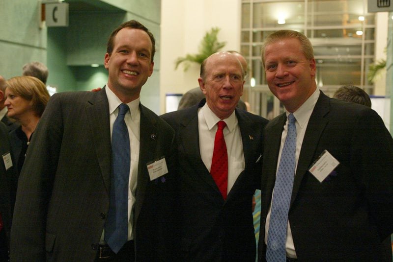 Representative Bruce Bannister, Ambassador David Wilkins, and Representative Adam Taylor