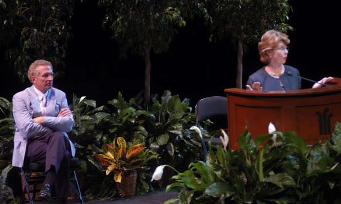 Glenda Hood and Dr. David Shi, Furman's President