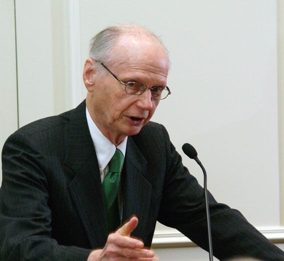 Secretary Riley introducing Professor Ferdinand von Prondzynski