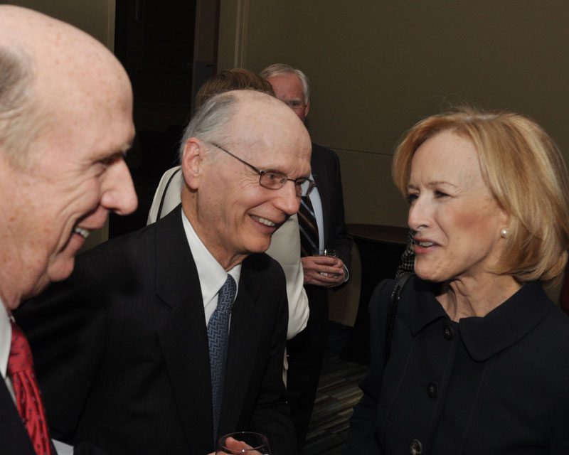 Ambassador Wilkins, Secretary Riley and Judy Woodruff