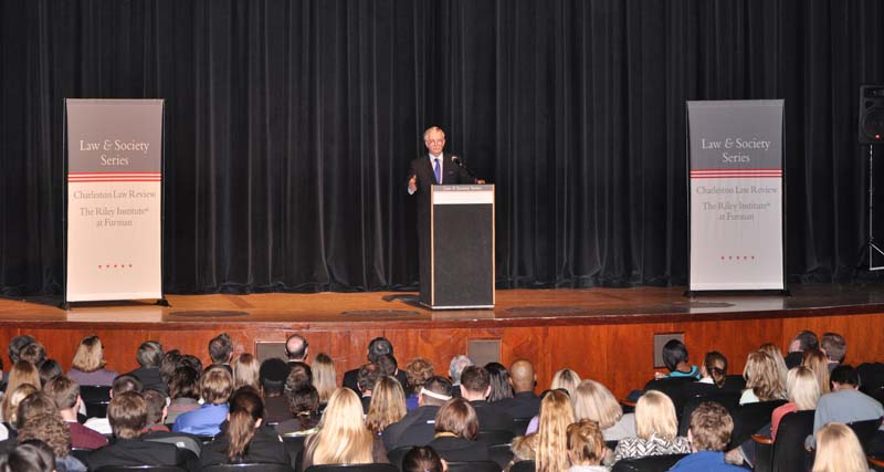 Andrew Savage introducing the keynote speaker Bryan Stevenson, Charleston Music Hall, Charleston, SC