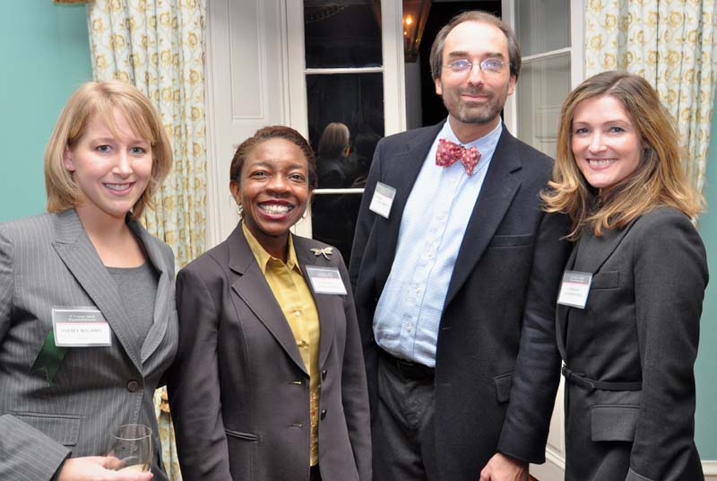 (l-r) Charleston Law Review member Rheney Williams, Professor Debra Gammons, Professor Kevin Eberle and Professor Allyson Haynes