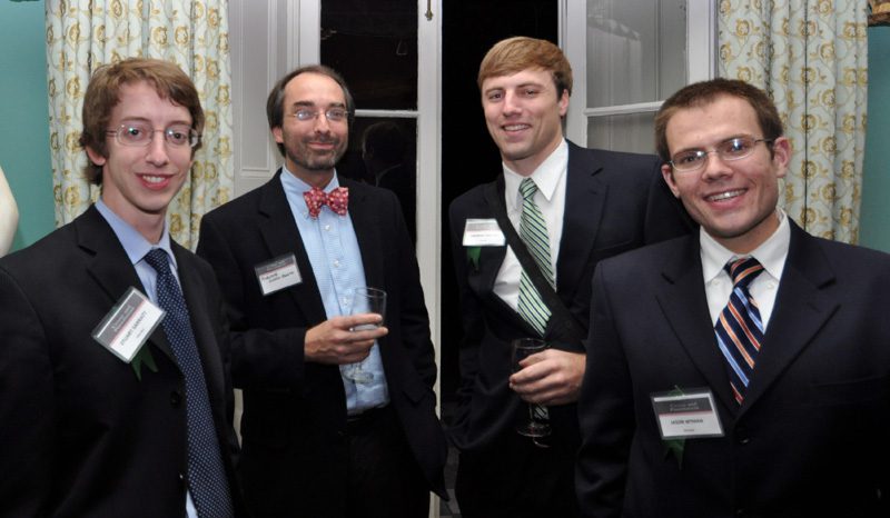 (l-r) Stu Sarratt, member, Charleston Law Review; Professor Kevin Eberle; Andrew Carson and Jason Wyman, both members of the Charleston Law Review