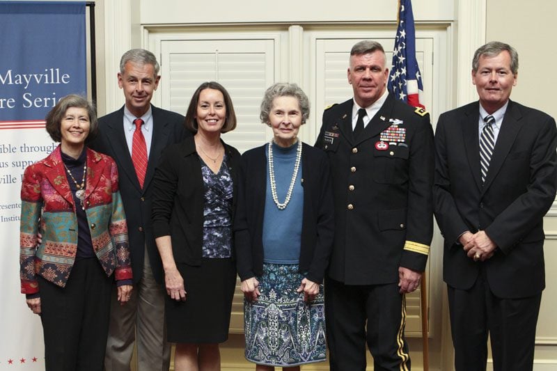 Mulholland with Miriam, Miriam's mother and other family members