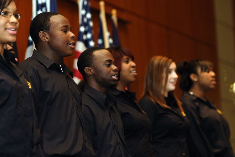 The Spring Valley High School Gospel Ensemble performing 