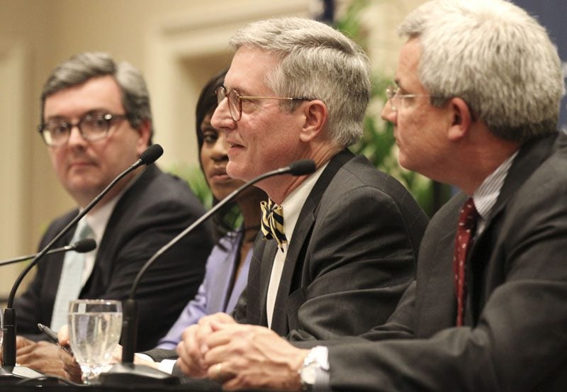 (l-r) Andy Brack, Carolyn Murray, Brad Warthen and Chris Weston