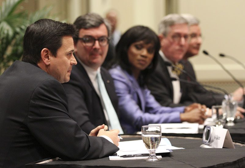(l-r) Mark Quinn, Andy Brack, Carolyn Murray, Brad Warthen and Chris Weston