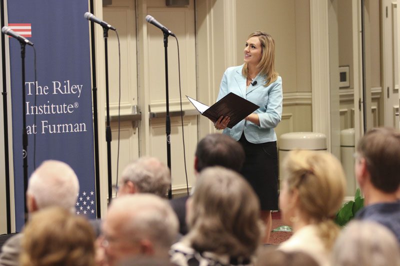 Correspondent Norah O'Connell reads a tweet that has just come in from Benjamin Franklin
