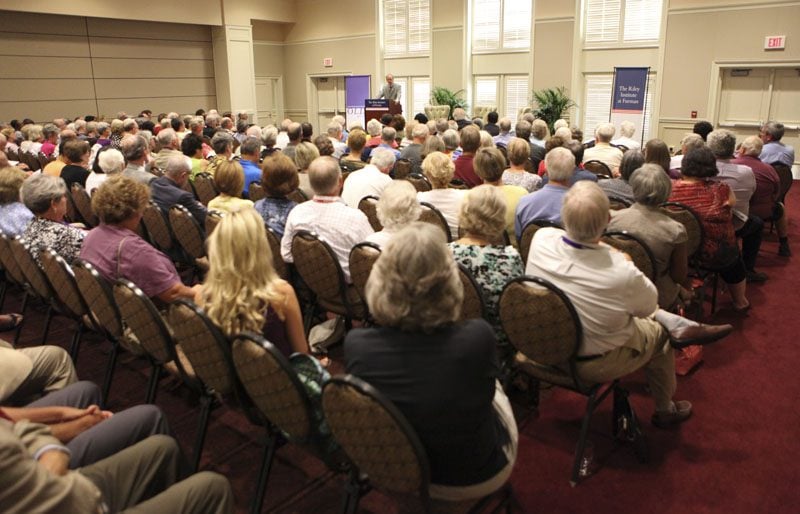 Rod Smolla speaking to a full house on 