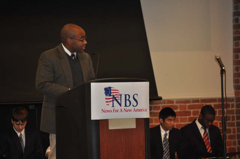 Nigel Robertson, WYFF News Anchor, playing Brian Jennings, NBS News Anchor
