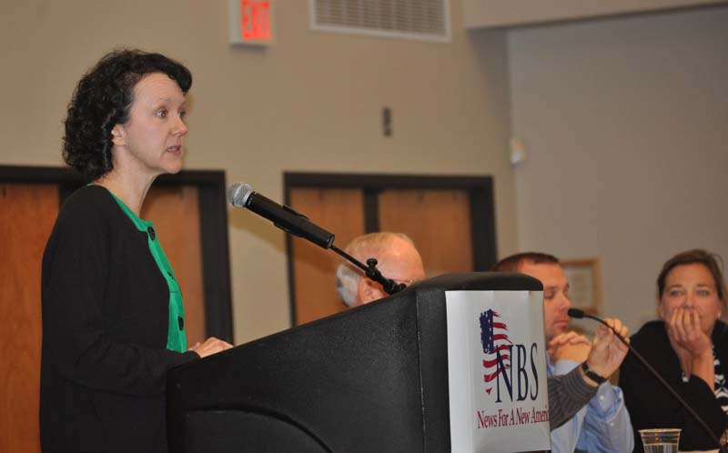 Danielle Vinson, Chair and Professor of the Department of Political Science at Furman introducing the panelists