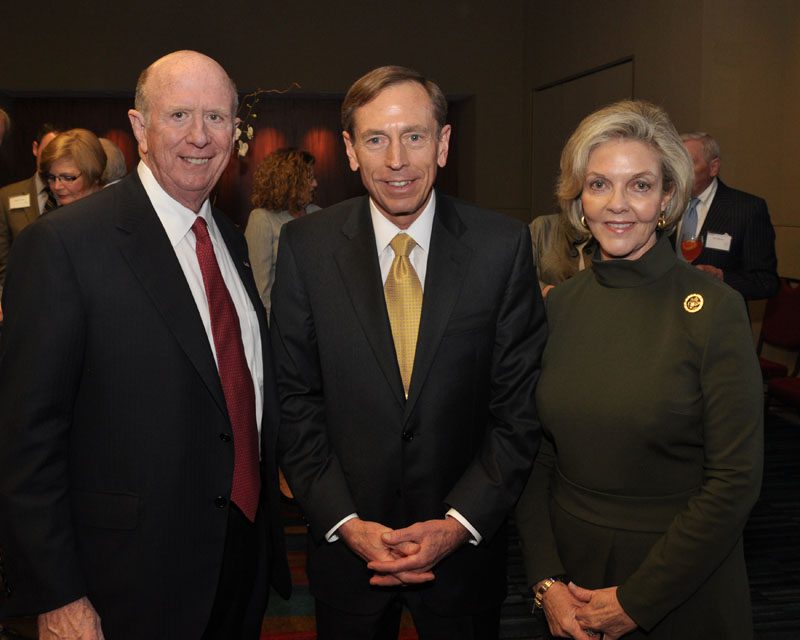 (l-r) David Wilkins, David Petraeus and Susan Wilkins