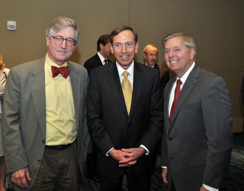 (l-r) Brad Warthen, David Petraeus and Lindsey Graham