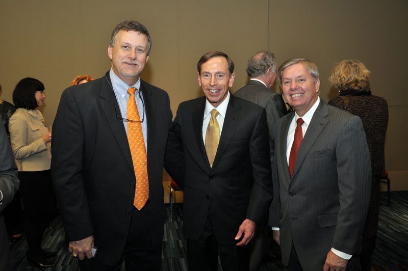 (l-r) Dan Cooper, David Petraeus and Lindsey Graham