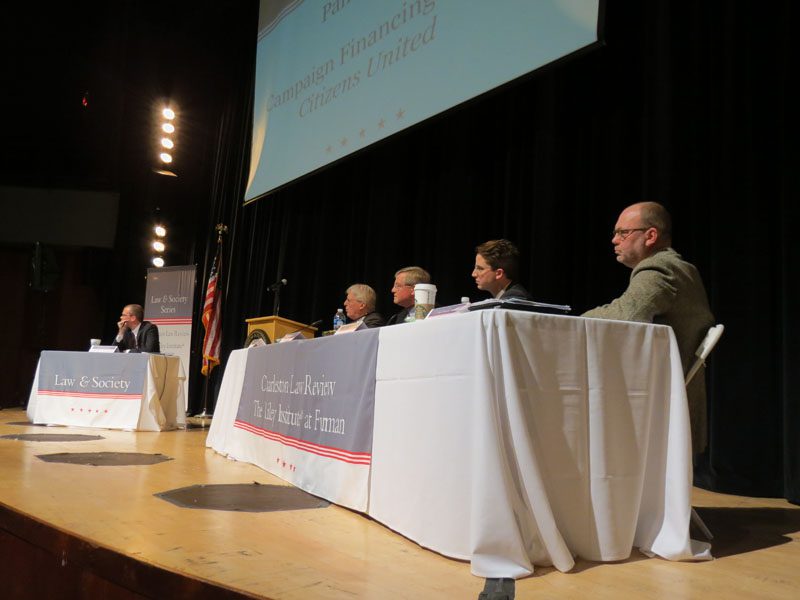 (l-r) Moderator Jonathan A. Marcantel, James Bopp, Jr., Bob Edgar, Kyle Langvardt, James F.M. Williams