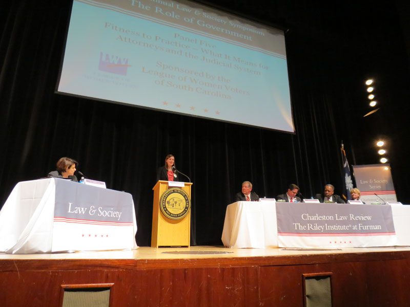 Mollie Brunworth, the Charleston Law Review editor-in-chief, speaking